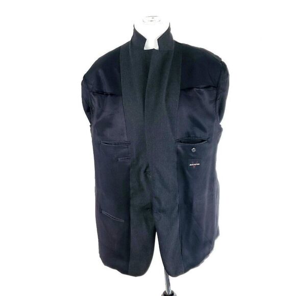 Jack Victor Vogue Ct Wool 2 Button 2 Piece Suit 44L Gray 42/31 Flat Front Mid Ri - Picture 10 of 11